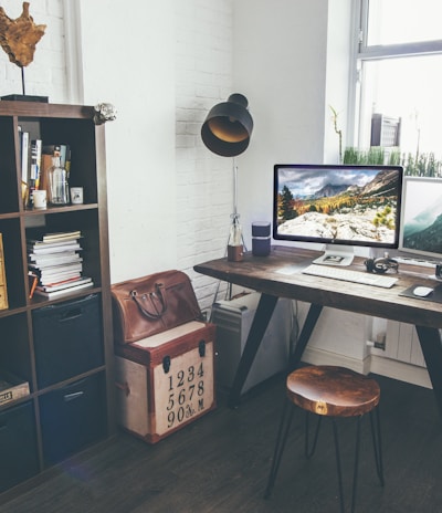 Rustic home office by Portugal Woodworks in Sandy, Lehi, and Spanish Fork, Utah.